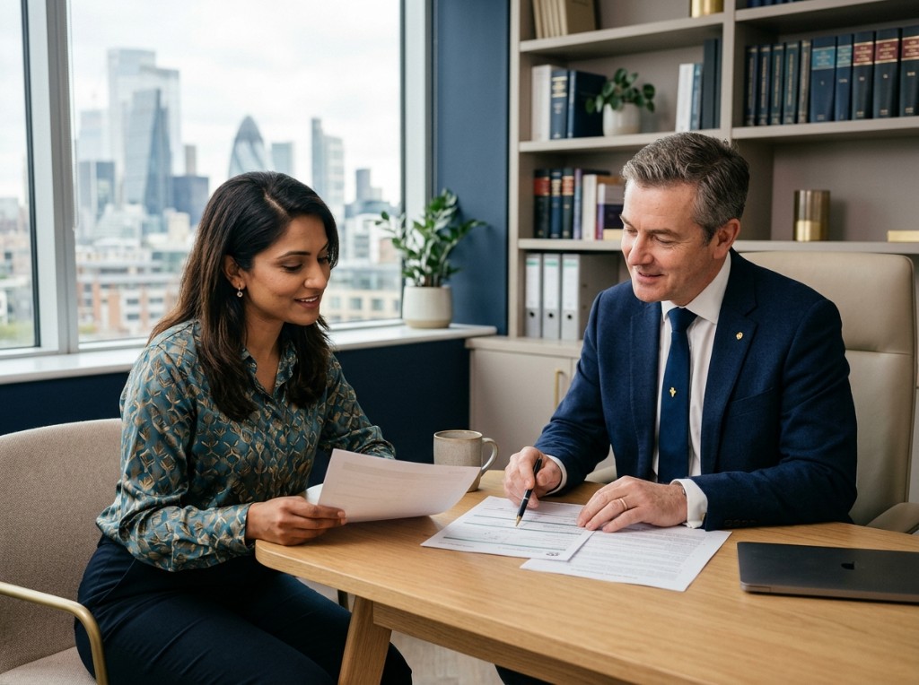 Winvolved Consultancy immigration advisers reviewing documents together in a modern office